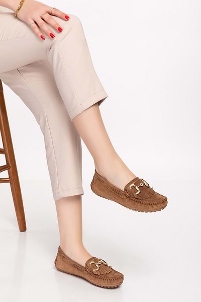 Gondol Loafer flexibil, ușor și confortabil, piele de căprioară, Sw.755 - Maro - 41
