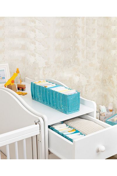 Pazar Kapısı Baby Baby Room Organizator Sertar Acordeon Albastru Marime S