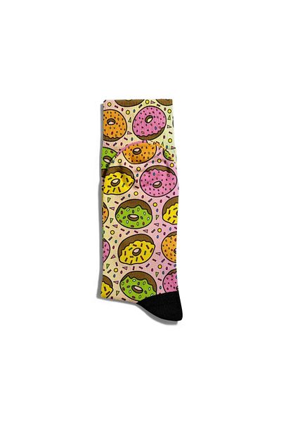 Eğlenceli Çoraplar Fun Socks Unisex Colorful Donuts Popart Printed Socks Ecsoket110