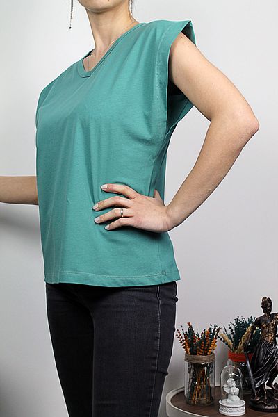 Damla Tricou tricotat de bază cu decolteu în V cu aspect căptușit 100% bumbac