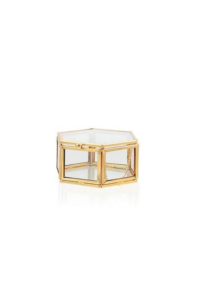 The Mia Brass Hexagon Box 9x9x5 Cm