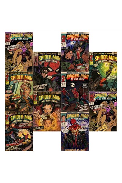 Ororabutik Spıderman Örümcek Adam Poster Duvar Kağıdı Seti