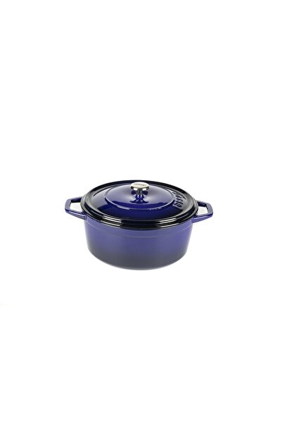 HOSSE Iron Cast Deep Pot 24cm-cobalt