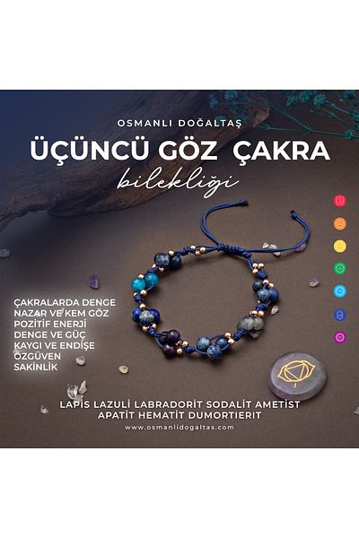 OSMANLI DOĞAL TAŞ سوار شقرا العين الثالثة - إغلاق مكرامية من الأحجار الطبيعية المعتمدة من اللازورد وال سوداليت والجمشت