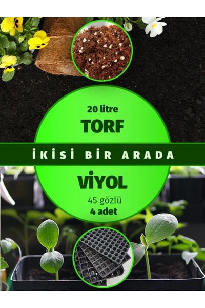 Asenya Fide Viyolü 4 Adet 45 Göz + 20 Lt Yerli Torf Tohum Ekim Seti Fide Yeti...