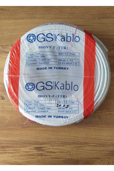 Genel Markalar Berk Kablo 3x1.5 Ttr 100 Metre Çok Telli Beyaz Renk Izolasyonl...