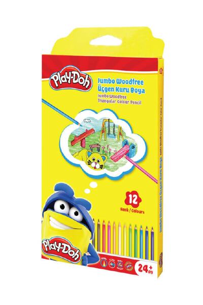 Play Doh Play-doh Woodfree Jumbo Üçgen Kuruboya 12'li