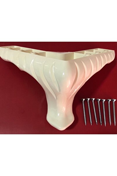 KOLDOOR Mobilya Ayak Koltuk Çekyat Baza Ayak Nil Krem 12 Cm 10 Adet