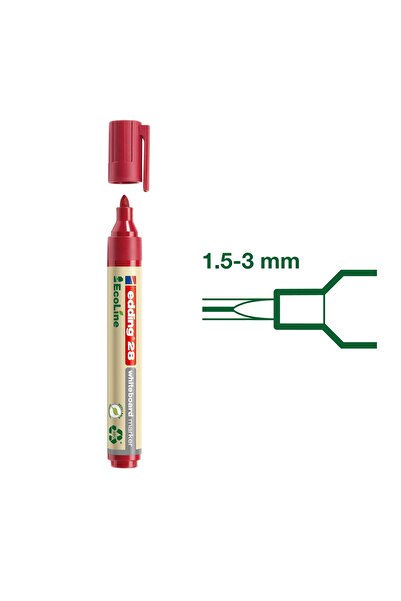 Edding 28 Ecoline Doldurulabilir Beyaz Tahta Kalemi Kırmızı 1 Adet