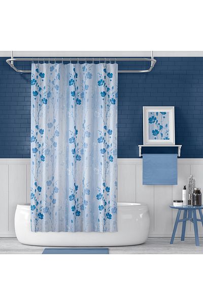 Zethome Perdeau de duș pentru baie 4246 110x200 Suport pentru țeavă pentru perdea 90x130 cu cadou