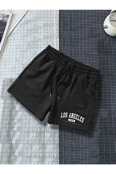 YUVEST Σορτς Blackrock Unisex Los Angelas με στάμπα