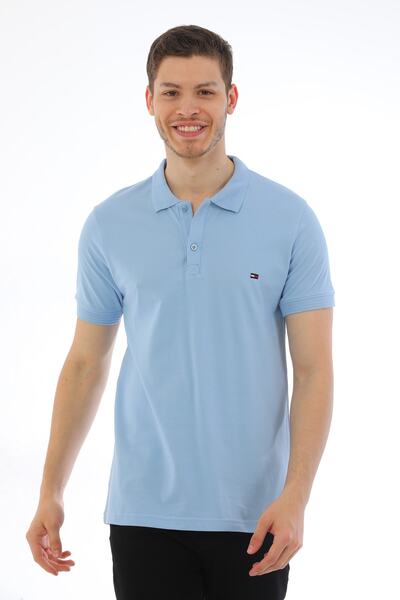 ALİNDA Men's Cotton & Lycra Polo Neck Short Sleeve Knitwear Banded T-Shirt