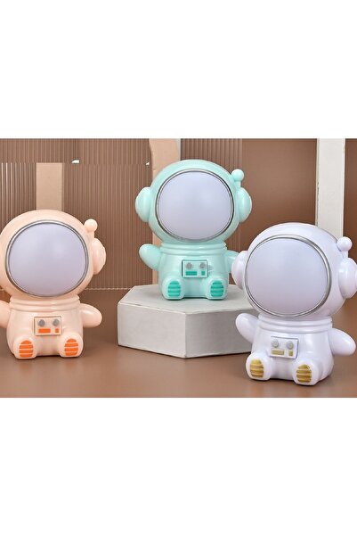 hediyeconcepti Karikatür Spaceman Gece Işıkları Usb Şarj Edilebilir Lambalar Çocuklar Için Bebek Masa Lambası