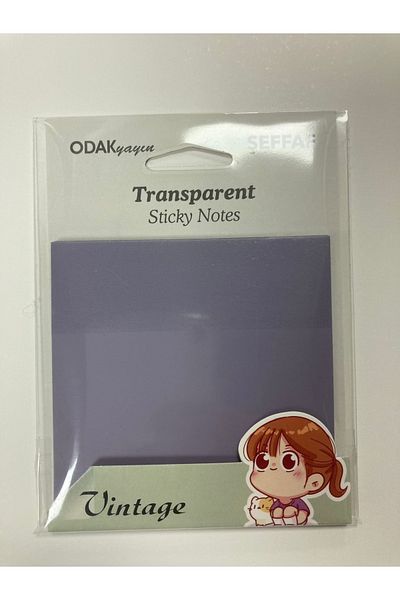 Odak Transparent Sticky Note Paper Transparent Pastel Purple Color 76x76 Transparent Vintage