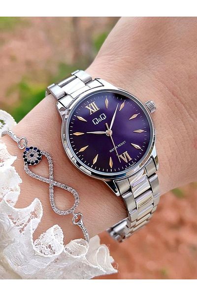 Q&Q Qq.s3q Vintage Retro Model Water Resistant Steel Analog Wrist Watch+bracelet