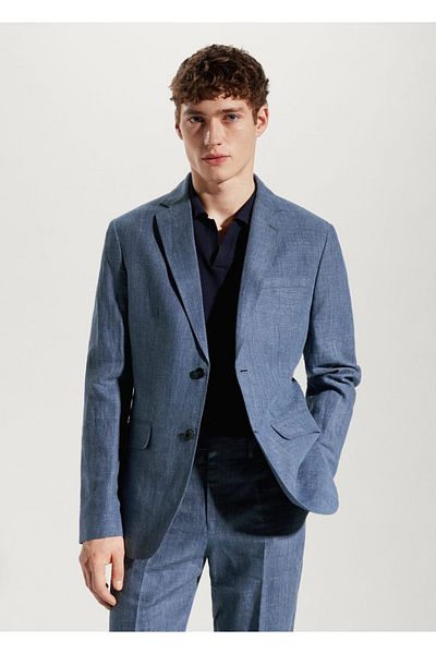 MANGO Man Μπουφάν 100% Linen Slim Fit Fabric Blazer
