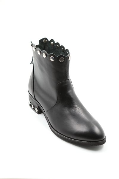 PASSAGE SHOES 5031 Γυναικείες μπότες από γνήσιο δέρμα μαύρο δέρμα