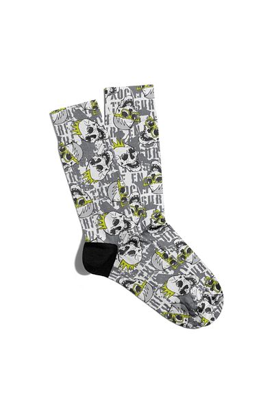 Eğlenceli Çoraplar Fun Socks Unisex Rock Skull Printed Socks Ecsoket228