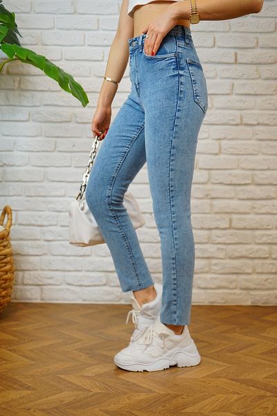 ByCukurovaFrango Blue Snow Washing Desert Jean - Mary Blue Snow Washing Desert Jean Mavifrango cu potrivire dreaptă