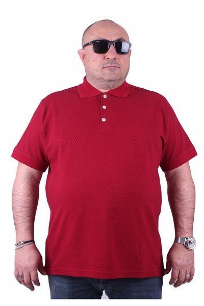 MocGrande Μπλουζάκι Polo με γιακά μεγάλου μεγέθους ρίγες μοτίβο 23413 Claret Red