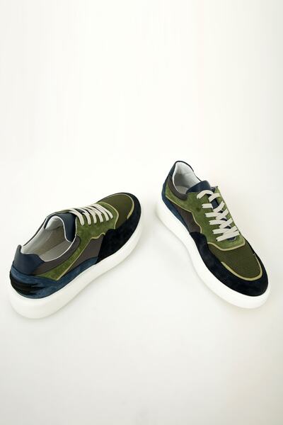 GERARDO AYAKKABI Haki Yeşil Erkek Spor Deri Ayakkabı