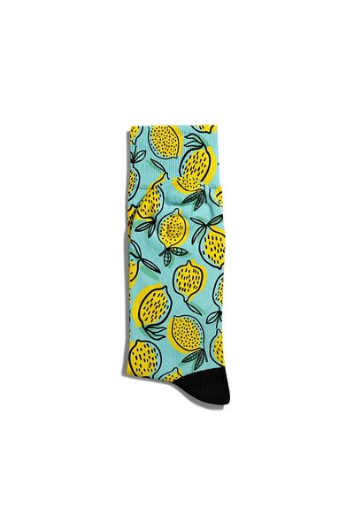 Eğlenceli Çoraplar Fun Socks Unisex Summer Designed Lemon Pattern Printed Socks Ecsoket241