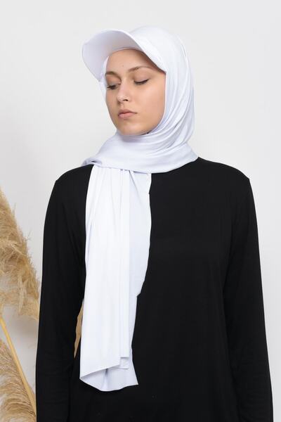 Altobeh Σάλι Lycra με Πρακτικό Καπέλο-λευκό