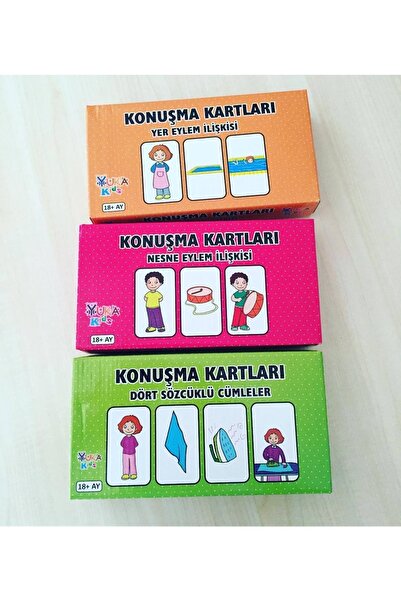 Çocuk Gelişim Akademisi Konuşma Kartları 3lü Set 18 Ay (ÖZEL EĞİTİM) Yukakids