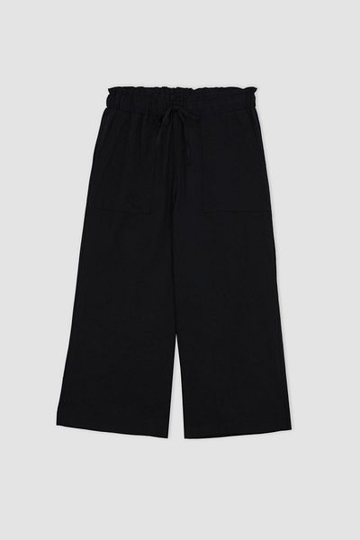 DeFacto Wide Leg High Waist Linen Blended Capri A5670ax23sm