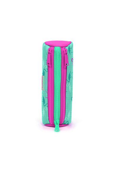 Coral High Water Green Neon Pink Flamingo Τσάντα μολυβιού τριών διαμερισμάτων με μοτίβο για παιδιά