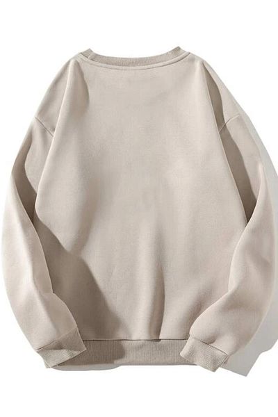 MODAGEN Φούτερ Unisex Beige Leopard Brooklyn Printed Crew Neck Oversize
