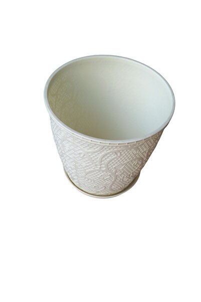 Bahat Plastik Dantel Saksı Krem 8 Litre