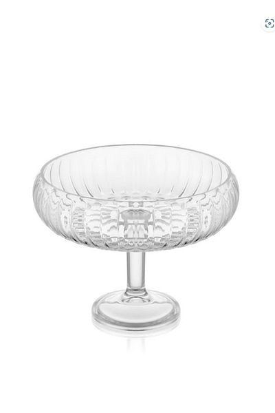 Jenisa Handmade Glass Linea Presentation Dish Small Size Sugar Bowl 17x14.5 Cm