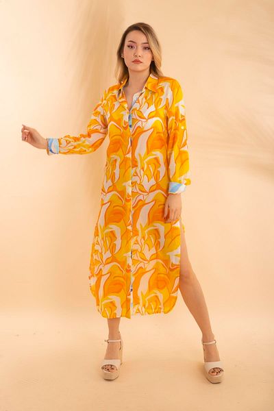 Bonitas Beachwear Cămașă lungă Leaf Orange Bnts-23010-b