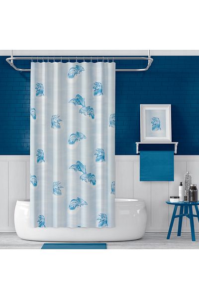 Zethome Perdeau de duș pentru baie 7085 110x200 Suport pentru țeavă pentru perdea 90x130 Cadou