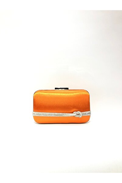 womenacs Večernja haljina od satena narančaste boje Sa kamenčićima sa dodacim...