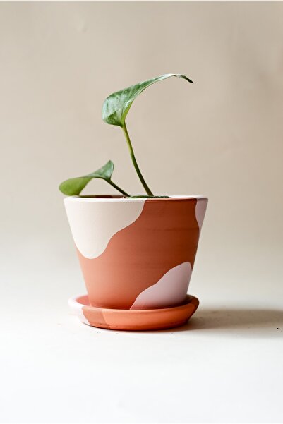 fidayy Terracotta Saksı - Pembe Turuncu 9,5x11cm