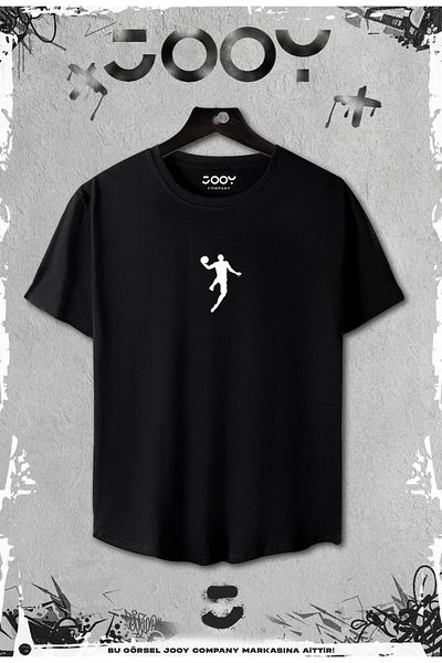Jooy Company Μαύρο μπλουζάκι 2 τεμαχίων Basketball Player Slim Fit - Σετ μαύρο σορτς
