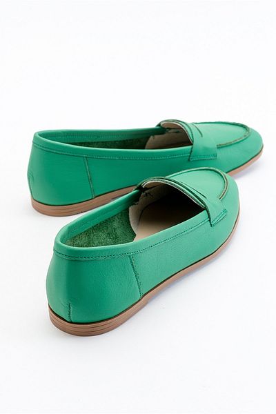 LuviShoes F02 Γυναικείες μπαλαρίνες Green Skin