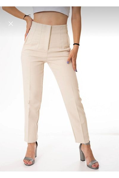Modaluliwa High Waist Fabric Trousers