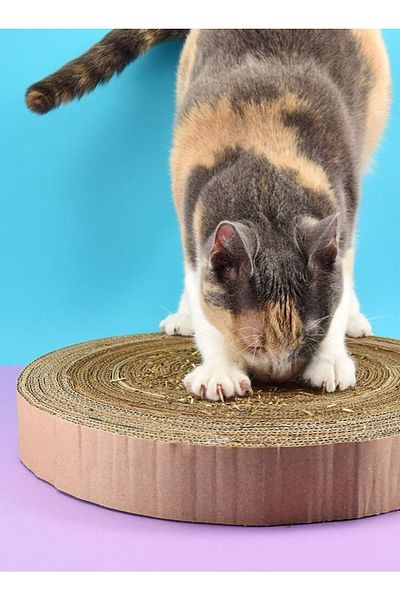 Elfora Luxury Cardboard Cat Scratching Bed - Double-Way Use
