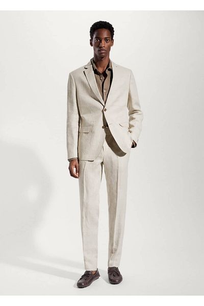 MANGO Man Blazerjacke aus 100 % Leinenstoff im Slim Fit