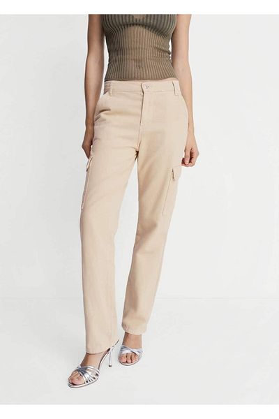 MANGO Woman Cargo Jean Pants with Pockets