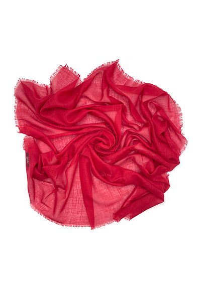 nazipek Flamed Cotton Red Writing Scarf 100x100 Cm