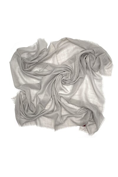 nazipek Flamlı Pamuklu Gri Renk Yazma Eşarp 100x100 Cm