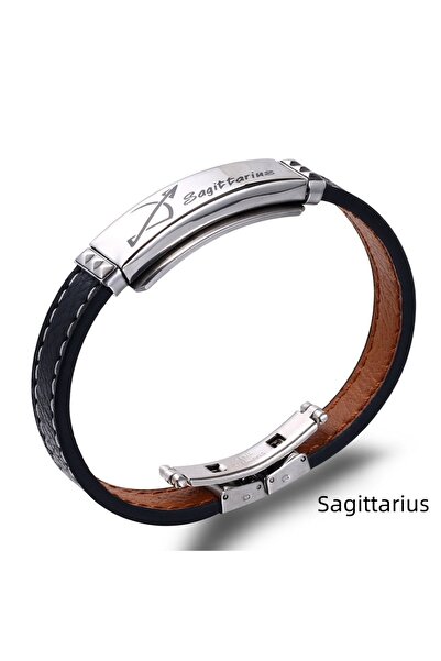 Tesbihane Deri&çelik Kombinli Kişiye Özel Isim Harf/yazılı Yay Burcu Erkek Bi...