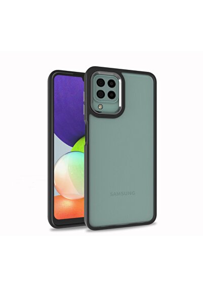 Rivor Samsung Galaxy M32 Kılıf Kamera Çıkıntılı Arkası Şeffaf Köşeleri Parlak...