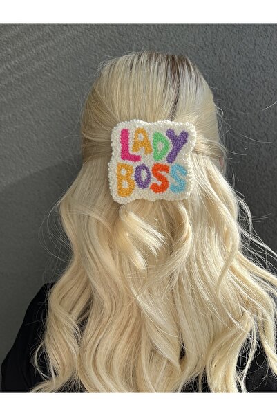 asyakuş Efsarstudio Handmade Punch Lady Boss Yazılı Klips Toka