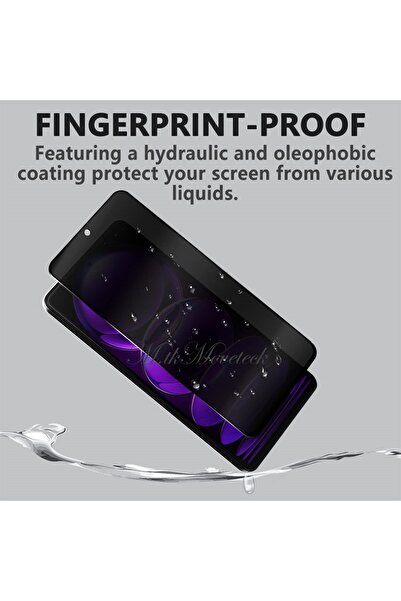 m.tk moveteck Xiaomi Redmi Note 12 Pro 4g Mat Hayalet Ekran Koruyucu Cam Gizli Privacy Tamkaplar Parmak Izi Yapmaz