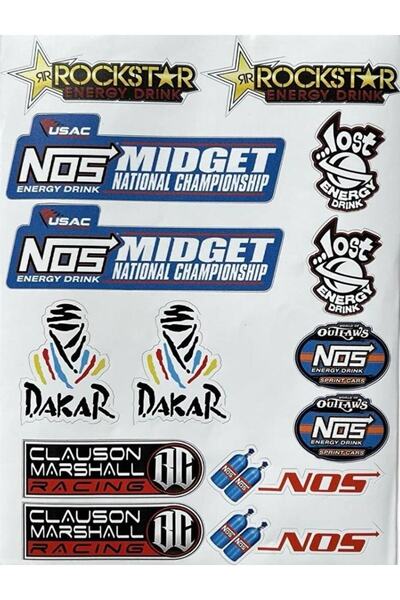 sticker Motosiklet Kask Laptop Telefon Çıkartma Rockstar Dakar